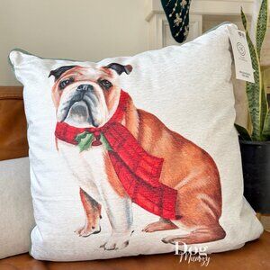 Martha Stewart Bulldog Pillow Christmas Retry Throw